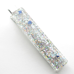 ギンギラナイトの夜は、とてもホッとでクォーツだからどうか終わらないでほしい♪<創作ヘアクリップ>HC079 3枚目の画像