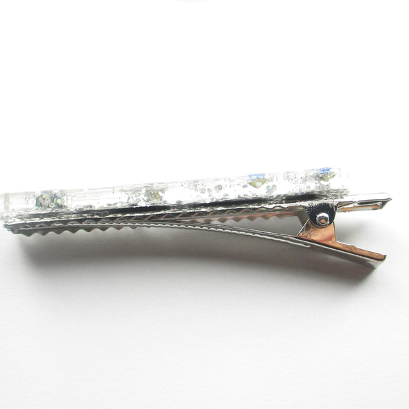 ギンギラナイトの夜は、とてもホッとでクォーツだからどうか終わらないでほしい♪<創作ヘアクリップ>HC079 4枚目の画像