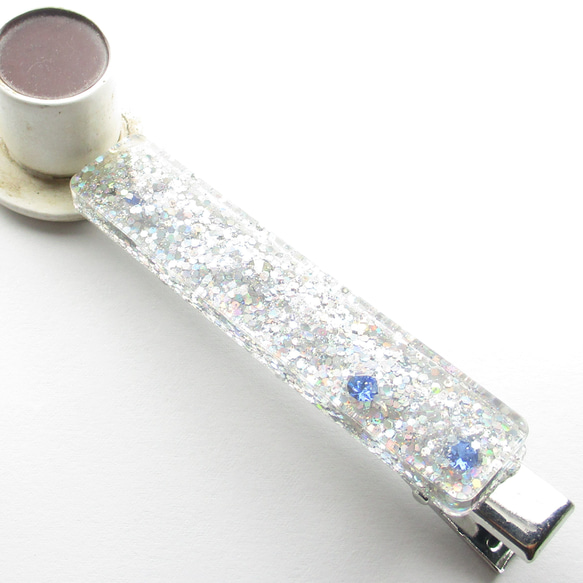 ギンギラナイトの夜は、とてもホッとでクォーツだからどうか終わらないでほしい♪<創作ヘアクリップ>HC079 2枚目の画像