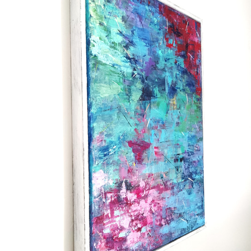 水面花火- 抽象画 43×32㎝【F8相当】キャンバス インテリア