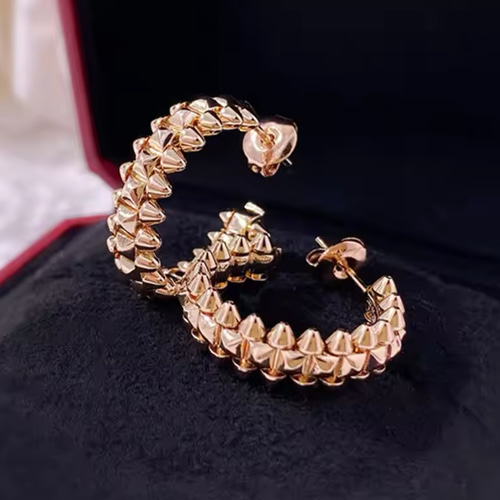 販売終了】高品質 ツノデザイン とげとげ ピンクゴールド ピアス