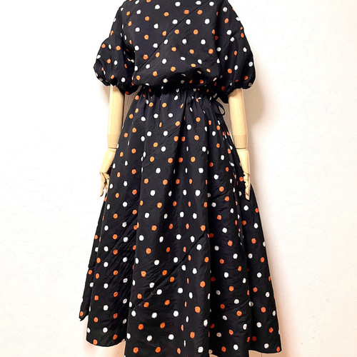 銘仙 パフスリーブワンピース 着物リメイク ワンピース eterlna 通販  