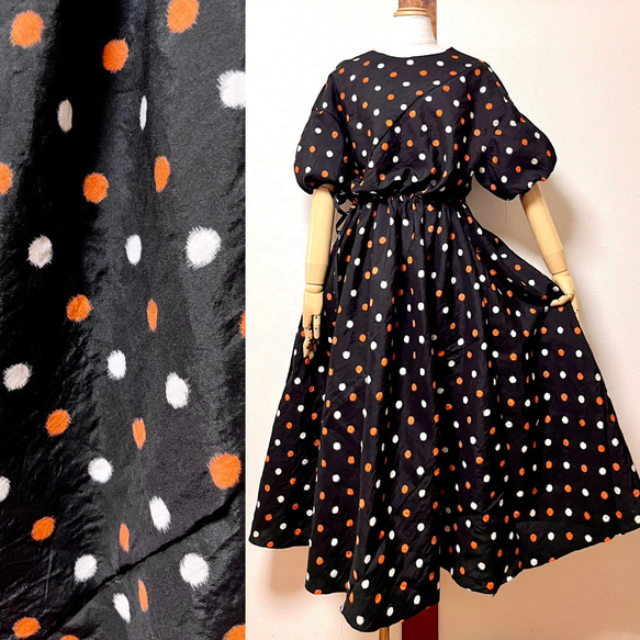 銘仙 パフスリーブワンピース 着物リメイク ワンピース eterlna 通販  