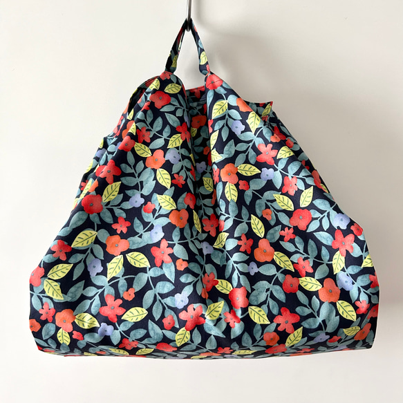ピザボックスが入るエコバッグ/garden:navy 9枚目の画像