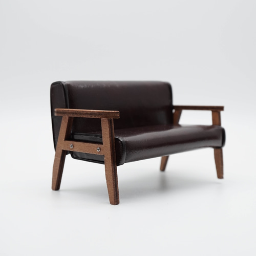 本革　ミニチュアソファセット Amazon | ぶ 家具セット 1/12ドールハウス装飾 ミニチュア ロング