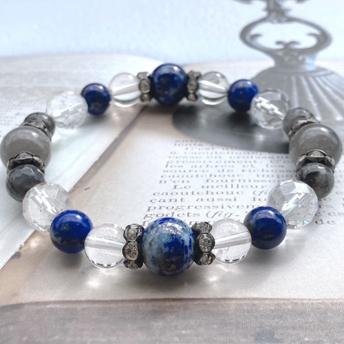 天然石　お守り　ブレス&リング ビジネスのお守り】ラピスラズリ×ラブラドライト×ラルビカイト 天然石