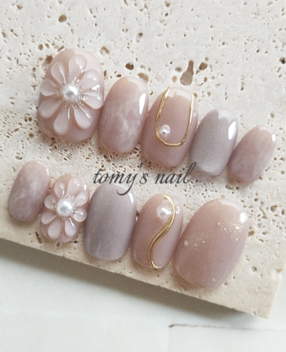 ⋆.⸜人気デザイン⸝.⋆ネイルチップ ニュアンス/お上品/お呼ばれ 