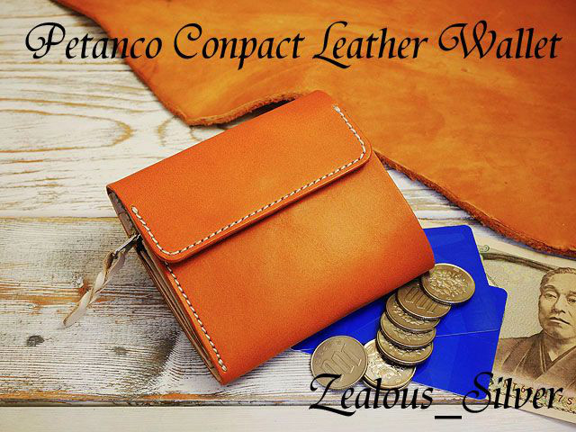 薄型コンパクト財布 フルレザー 新品未使用品 コンパクトサブウォレット 牛本ヌメ ハンドメイド キャメル