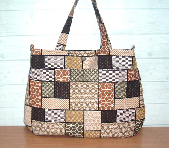 パッチワークバッグ 茶系 【公式通販】