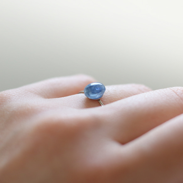 （獨一無二）藍晶石無環（8*6mm，手術不鏽鋼） 第2張的照片
