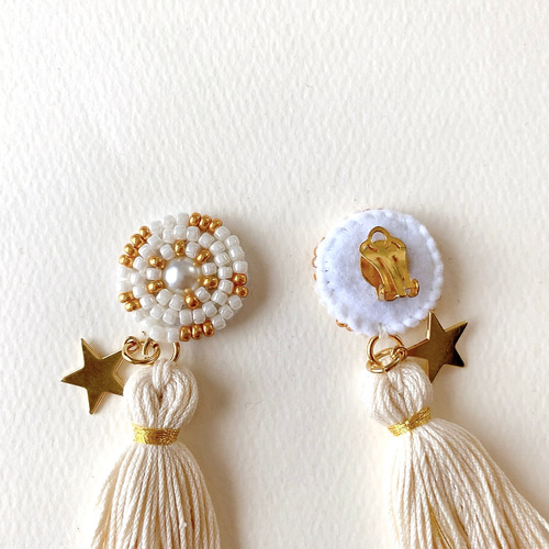 子供 ビーズ イヤリング ☆お星様☆