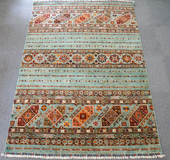 210×153cｍ アフガニスタン ガズニーウール 手織り絨毯 ペルシャ 210×153cｍ アフガニスタン