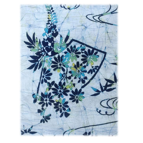 臈纈染〔ろうけつぞめ〕高級羽織 ［正絹］ 花柄 ボロい 