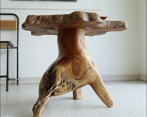 一枚板 無垢材 プリミティブサイドテーブルWN10 カフェテーブル