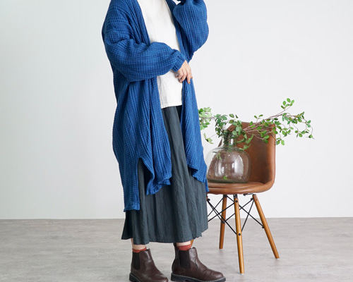PICONE 青 ニットロングカーディガン サイズ38( M) aquagarage ロングカーデ ロング丈 ニット ロングカーディガン