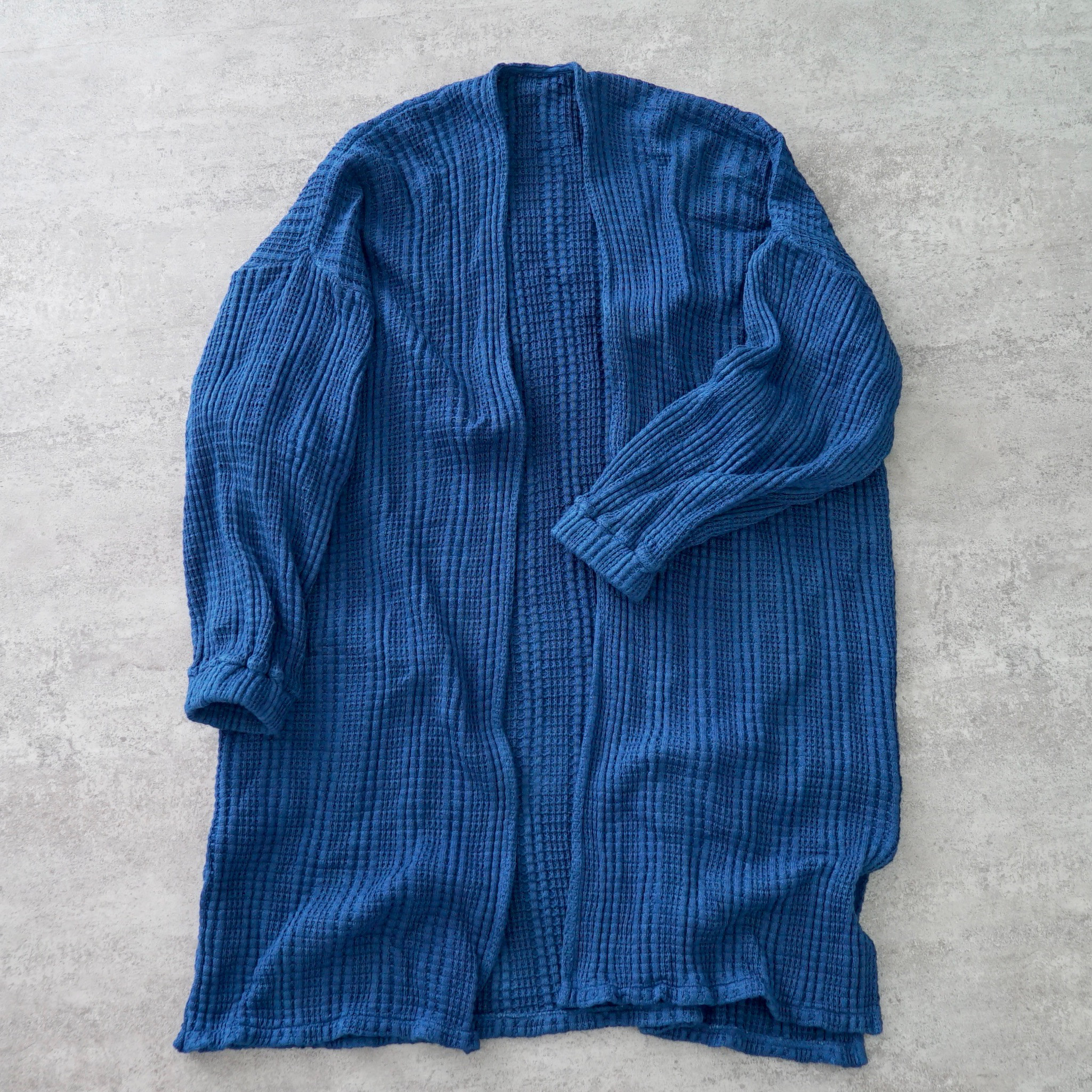 ロングカーディガン/ブルー/愛知県三河ニット