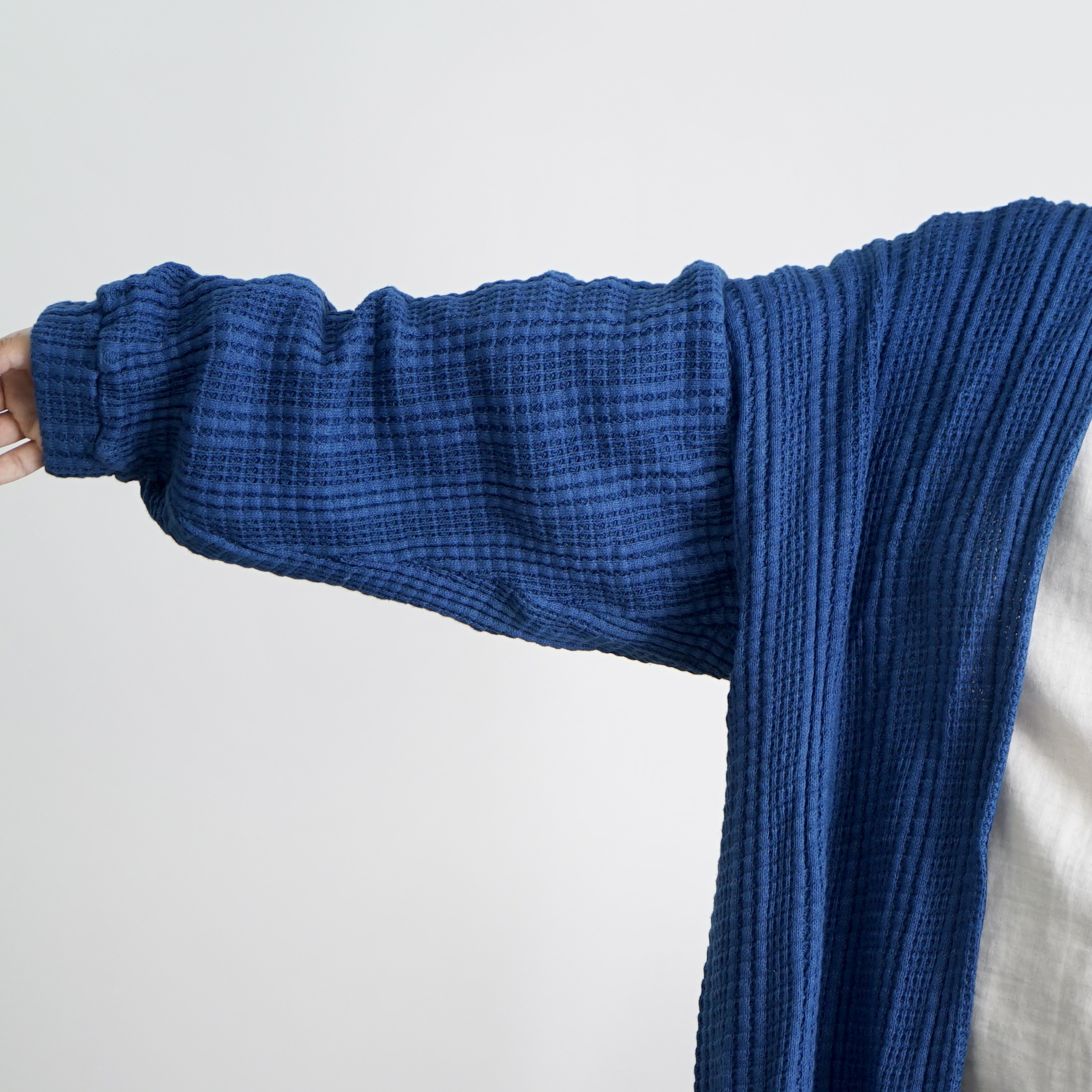 ロングカーディガン/ブルー/愛知県三河ニット