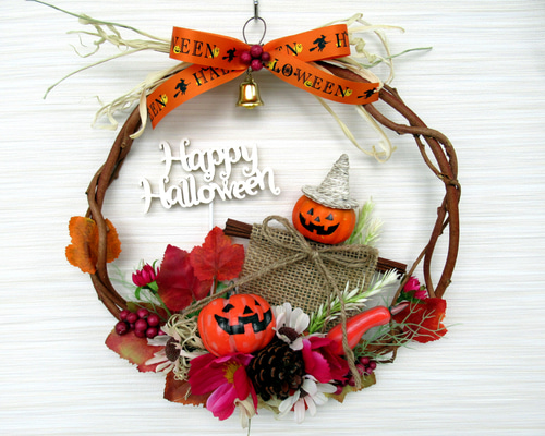ハロウィンリース飾り 大24-1 リース kisetukazari2 通販 18170901