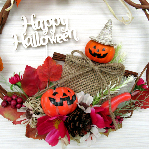ハロウィンリース No.wreath-15238☆ハロウィンリース 20-(26)ハロウィン・ウッドピック