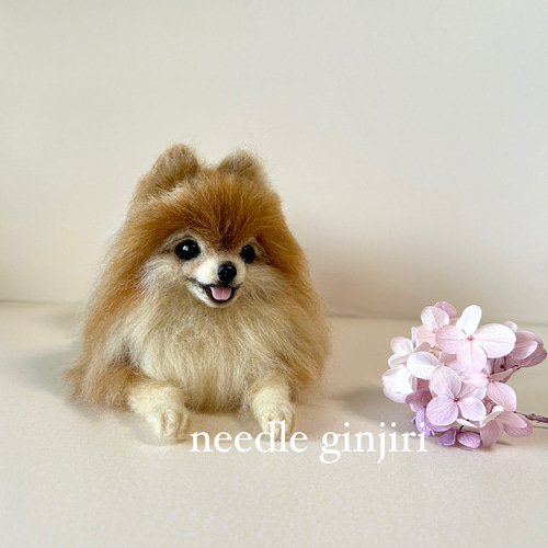 ポメちゃん 羊毛フェルト 全身オーダー ワンちゃん 送料無料 ケース