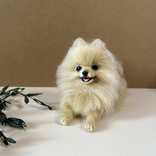 ポメちゃん　羊毛フェルトオーダー　ケース付き　ポメラニアンのみ　送料無料 ポメちゃん 羊毛フェルト 全身オーダー ワンちゃん 送料無料