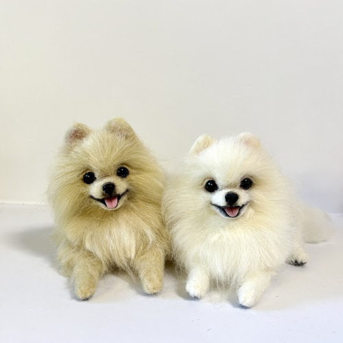 羊毛フェルト ポメラニアンちゃん　オレンジ色　パピーちゃん Yahoo!オークション - ぴのきち 5.3cmのちびポメちゃん 羊毛