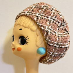 もこもこ ツイード ベレー帽 （コーラルピンク） ¦ 帽子 レディース