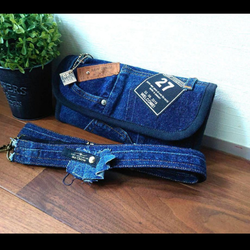 No506【DENIM✖️お財布ショルダーバッグ】やりくり財布✨デニム  