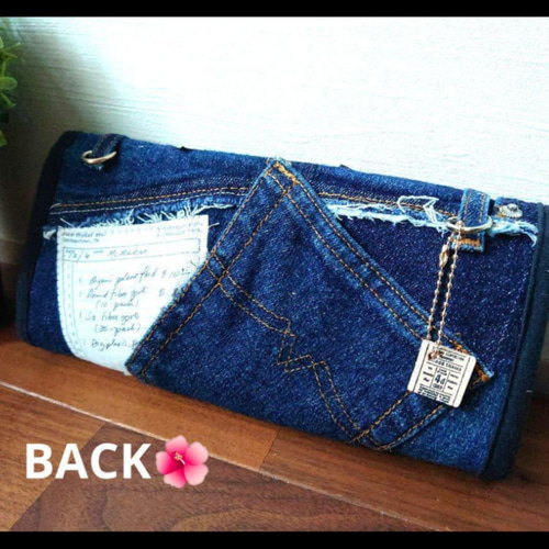 Wallet shoulder bag／お財布バッグ／デニムリメイク