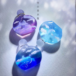 受注制作】幻想レジン-空を詰め込んだミニ香水瓶セット その他置物