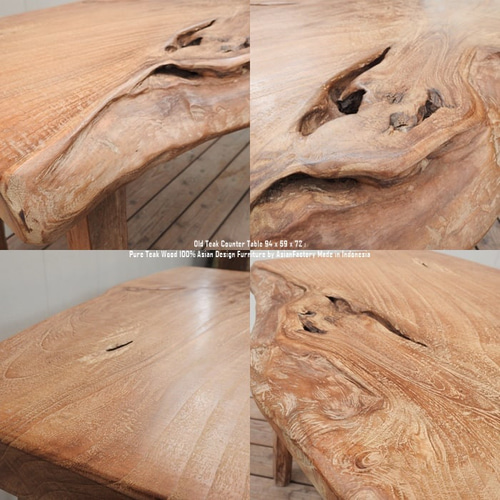 オールドチーク　カウンターテーブル オールドチーク カウンターテーブル 幅94cm × 奥行59cm × 高さ72cm