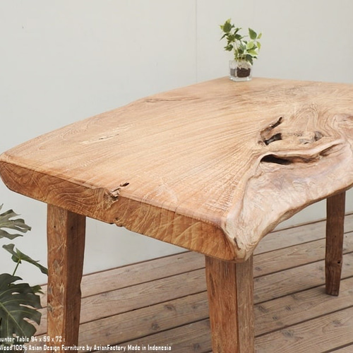 オールドチーク　カウンターテーブル オールドチーク カウンターテーブル 幅94cm × 奥行59cm × 高さ72cm