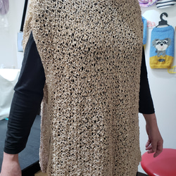 シルク混のシェットランドレース編みのベスト 1枚目の画像