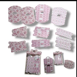 【同梱330円】no.254 コラージュ素材♡おすそ分け袋×5つ 456 コラージュ素材 100枚以上 平袋 紙モノ シール デザペ