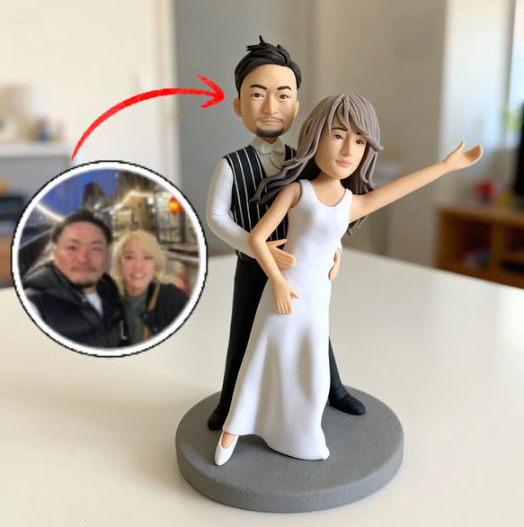 オーダーメイド】 お写真からのウェディングフィギュア 衣装とポーズ