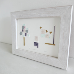 デザインアート・銅版画コラージュ・抽象画「room ⅱ」木製額入(卓上・壁掛け)インテリアアクセサリー 3枚目の画像