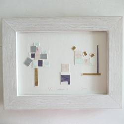 デザインアート・銅版画コラージュ・抽象画「room ⅱ」木製額入(卓上・壁掛け)インテリアアクセサリー 6枚目の画像