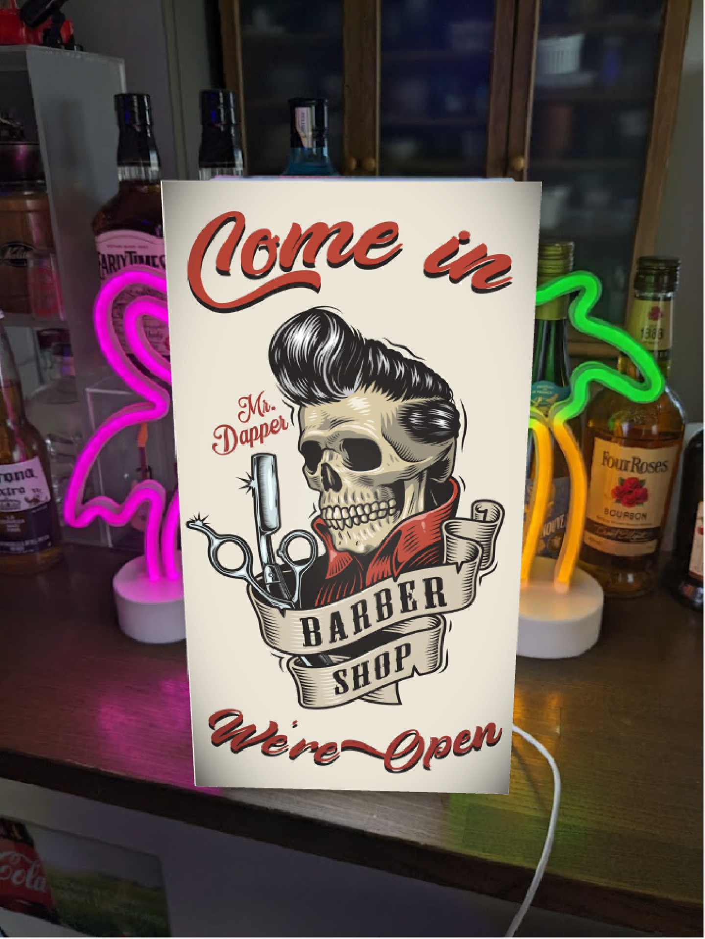 オーダー無料】バーバー ヘアーサロン 理容室 看板 置物 雑貨 ライト