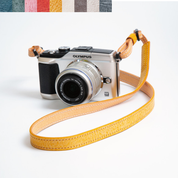 ナチュラルで優しいデザイン】本革カメラストラップ【通常幅タイプ