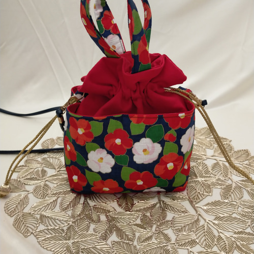 送料無料！ 和柄セット② ハンドメイド 巾着バッグ スマホショルダー