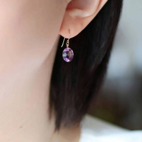 431 14kgf宝石質アメジストたっぷりのピアス他５点＋ピアスフック5ペア creema限定】天然石 14kgf アメジストのピアス/イヤリング