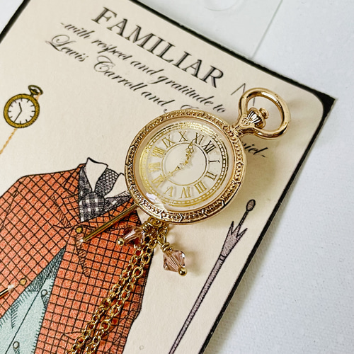 不思議の国のアリス」【白ウサギ(時計)】ゴールド ハットピン