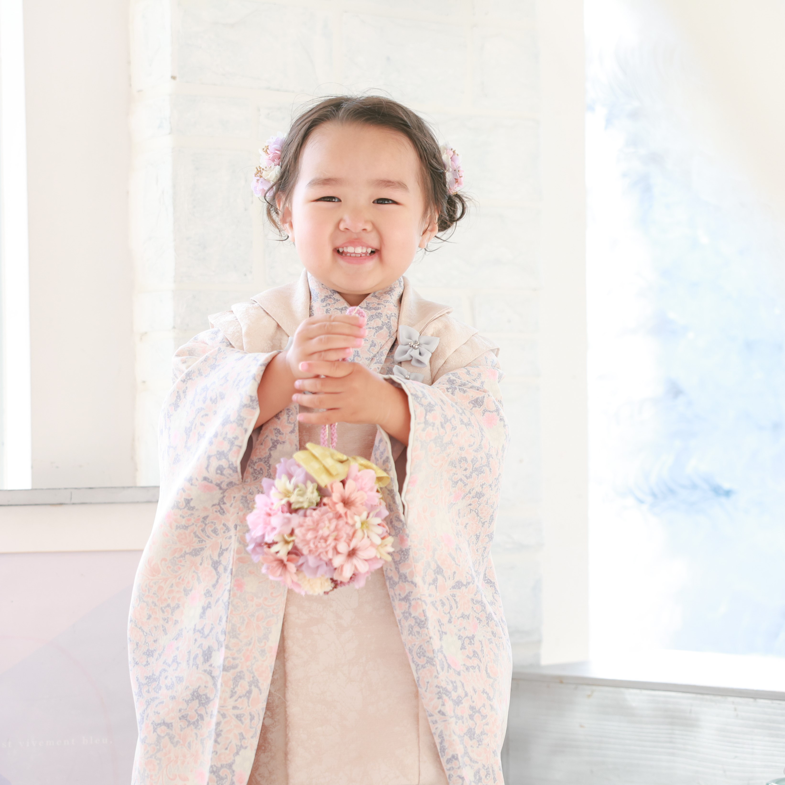 ❁てまりぶ～け　P❁　ひな祭り　七五三　753　前撮り　フォトアイテム　ハーフ成人式　ボールブーケ　和装　和装小物　3歳