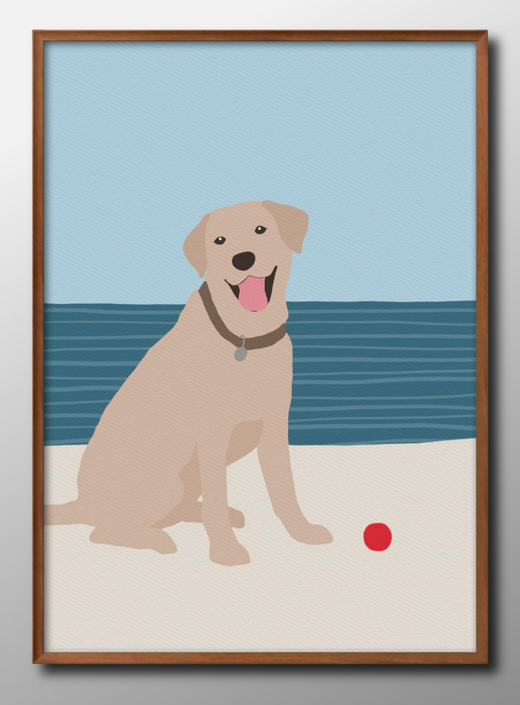 15102□ポスター アート 絵画『ラブラドルレトリバー 犬』北欧 A3