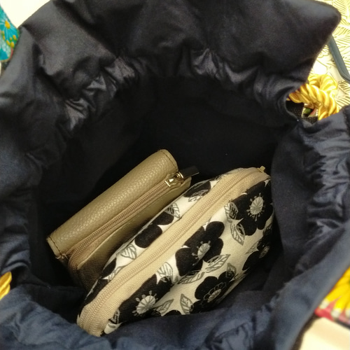 わちふぃーるどのスマホ巾着　月と月見草 081a7a19425d69cdf355444c5ce42f