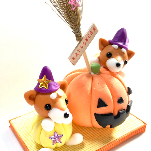 ハンドメイド❣️エンゼルうさぎちゃんのハロウィン❣️かぼちゃ、ほうき、アレンジ❣️ 9b0fcf59f83b1c38f2a7d0e7ad1062