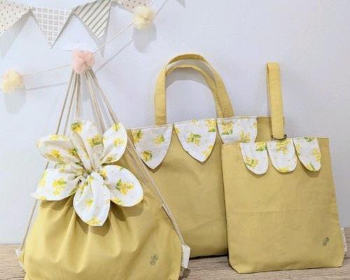 入園入学セット レッスンバッグセット女の子 花びらのレッスンバッグ