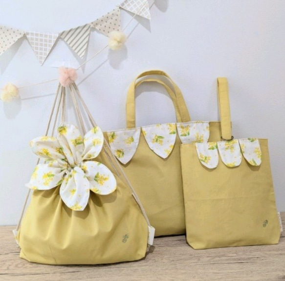 入園入学セット レッスンバッグセット女の子 花びらのレッスンバッグ