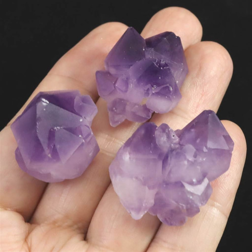 マダガスカル産アメジスト エレスチャル 原石 3個セット 42.8g #70637