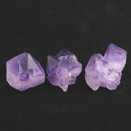 マダガスカル産アメジスト エレスチャル 原石 3個セット 42.8g #70637